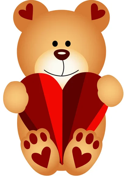 Медвежонок Тедди держит сердце — стоковый вектор