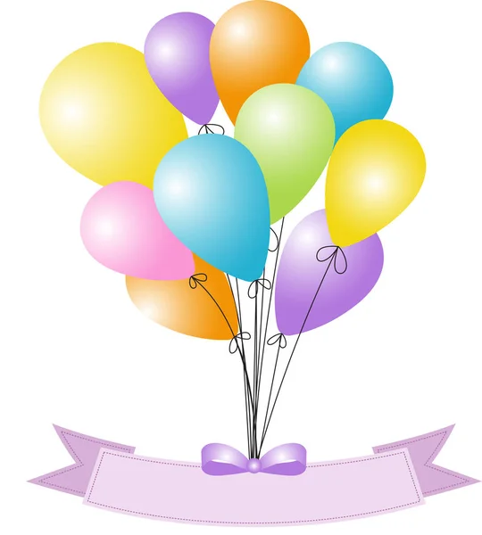Fita de banner de Páscoa com balões — Vetor de Stock