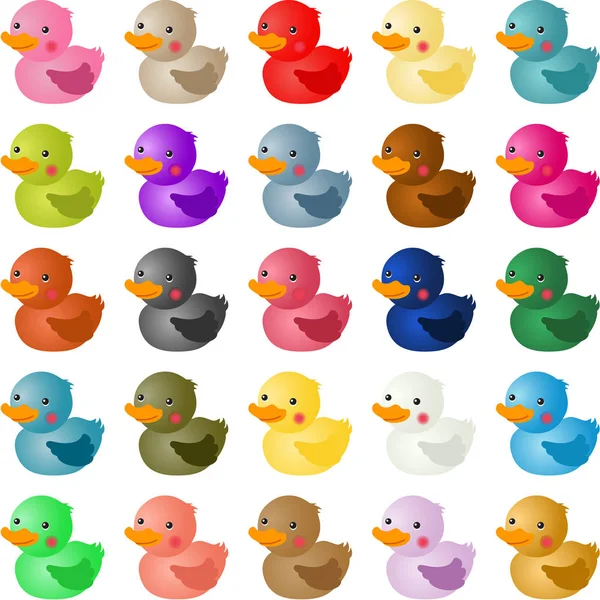 多彩的婴儿淋浴鸭 — 图库矢量图片