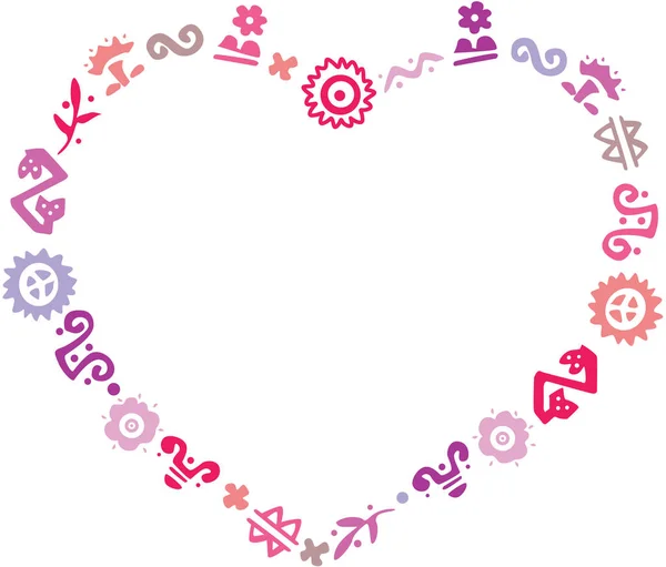 Bannière décorative géométrique de cadre de coeur — Image vectorielle