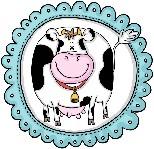 Etiqueta de vaca linda etiqueta — Vector de stock