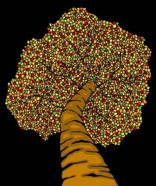 Абстрактне барвисте дерево на чорному тлі — стоковий вектор