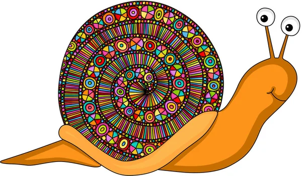 Caracol zentángulo de color — Vector de stock