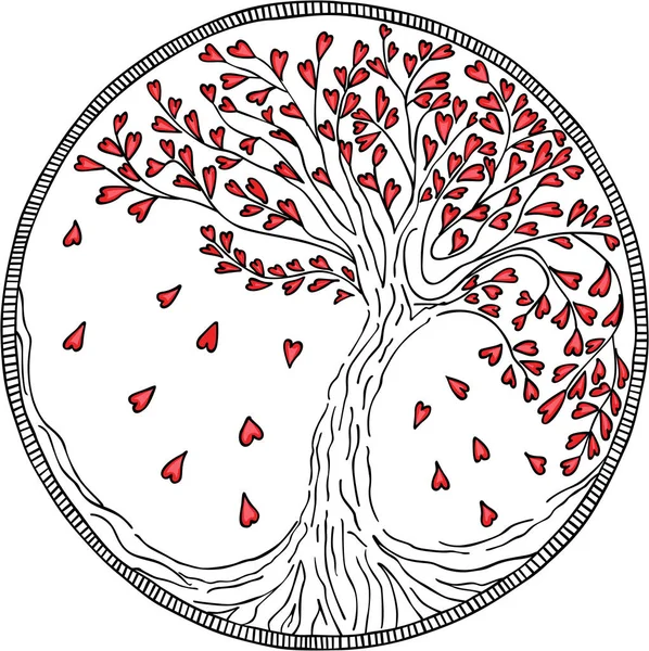 Árbol redondo del amor — Archivo Imágenes Vectoriales