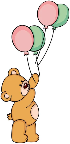 Teddy bear balloon drop — Stock Vector