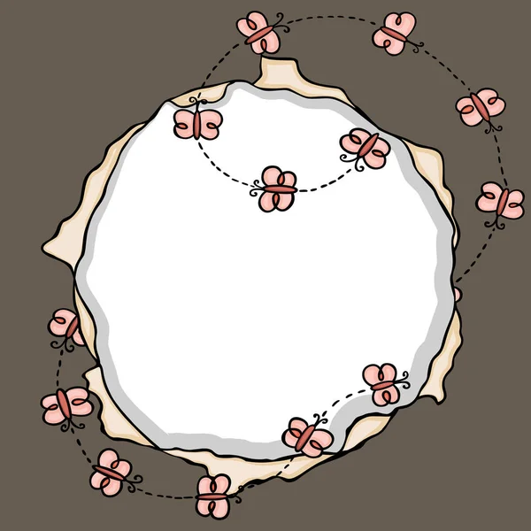 Petits papillons avec cadre — Image vectorielle