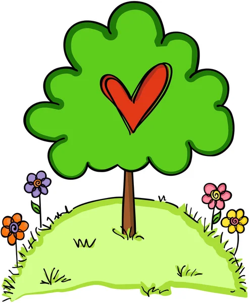 Δέντρο αγάπη καρδιά — Διανυσματικό Αρχείο