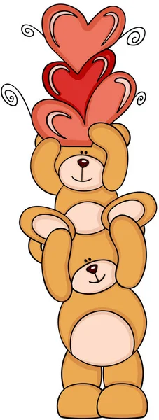 Teddy beer met hart — Stockvector