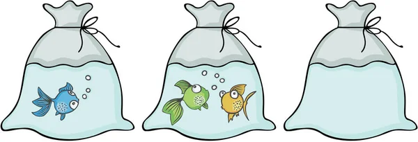袋に魚の種類 — ストックベクタ