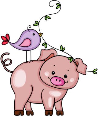 Şirin kuş ile komik domuz