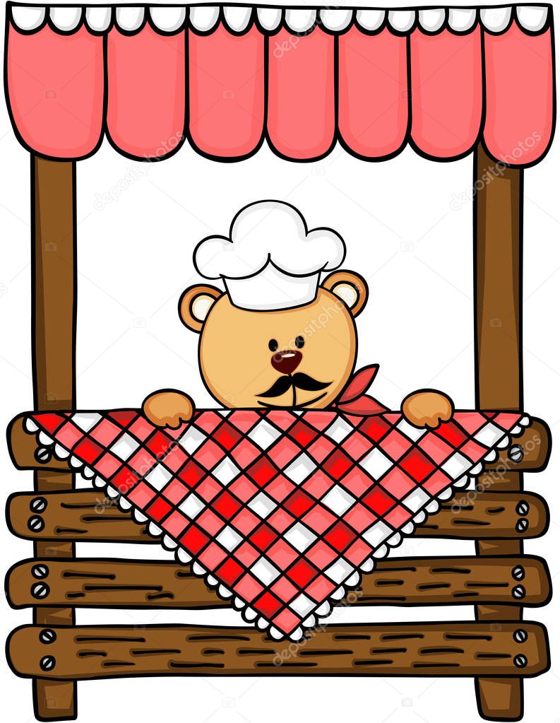 Cook teddy bear selling on stand for sale