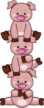 Üç küçük domuzcuk yığını