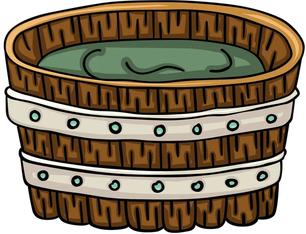 Vasca di legno per un bagno — Vettoriale Stock