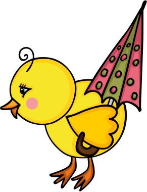 Küçük kız şemsiye ile