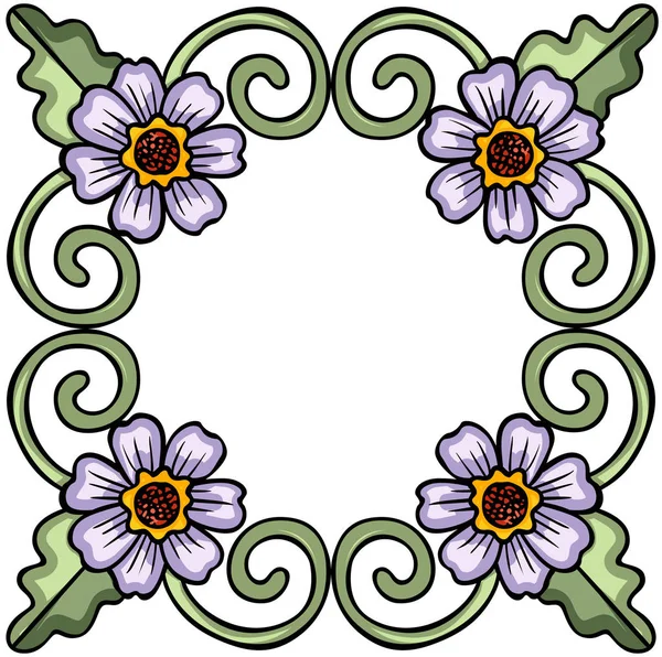 Floral πλαίσιο λουλουδιών — Διανυσματικό Αρχείο
