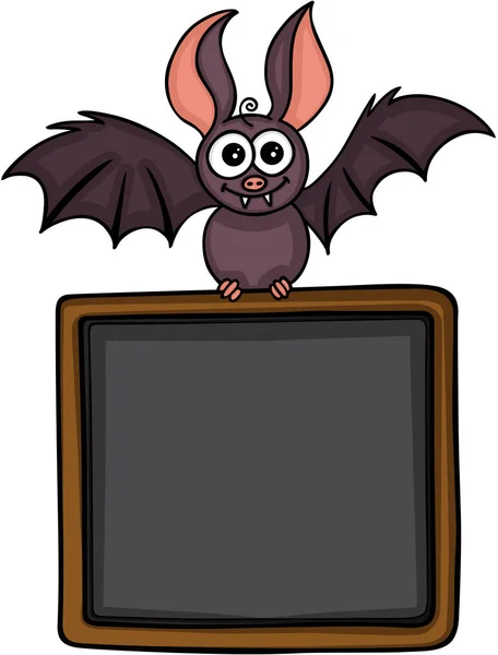 Bat heureux avec fond tableau noir — Image vectorielle