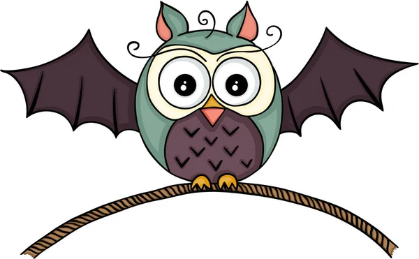 Chouette chauve-souris Halloween — Image vectorielle