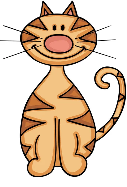 Carino gatto marrone — Vettoriale Stock