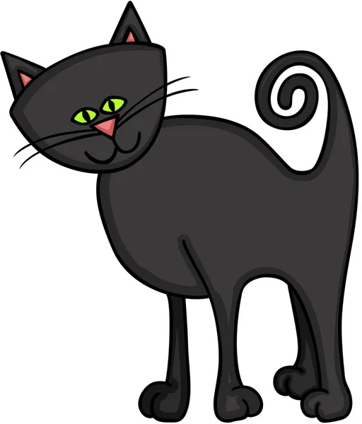 Halloween gatto nero — Vettoriale Stock