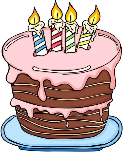 Grande torta di compleanno — Vettoriale Stock