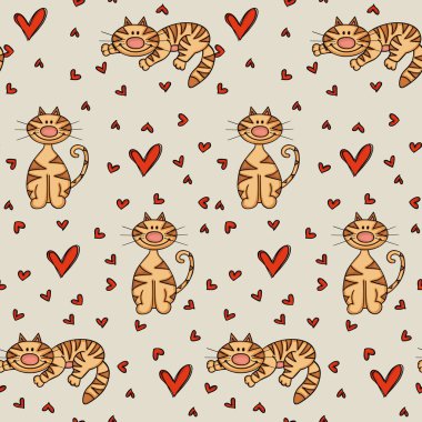 Kediler ve kalpleri ile sorunsuz