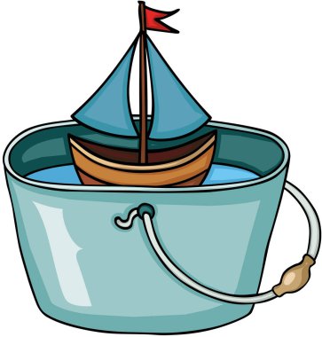 Kova su dolu küçük tekne