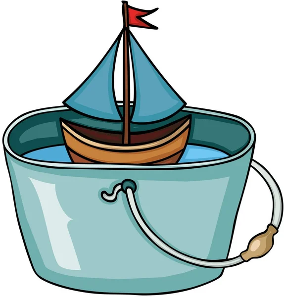 Kova su dolu küçük tekne