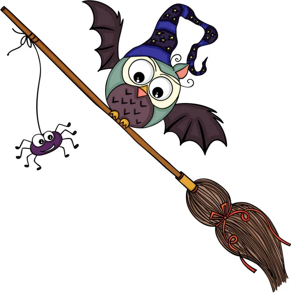 Cadılar Bayramı illüstrasyon ile baykuş