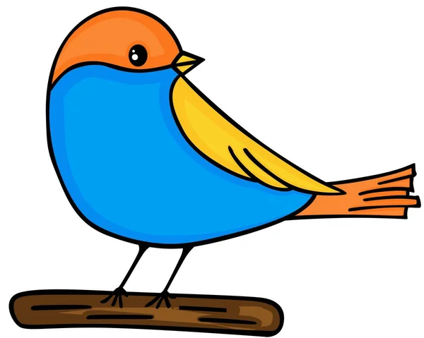 Χαριτωμένο πουλί σε ξύλινα — Διανυσματικό Αρχείο