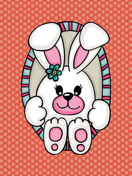 Easter bunny briefkaart — Stockvector