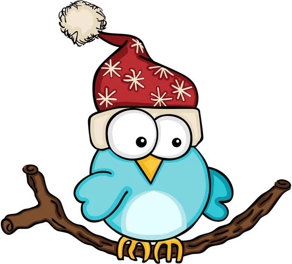 Pájaro azul Navidad — Vector de stock