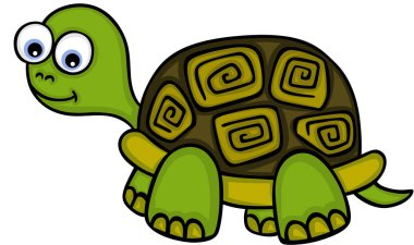 Ölçeklenebilir vektörel sevimli küçük kaplumbağa temsil eden, illüstrasyon izole beyaz arka plan üzerinde.