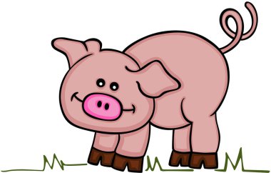 Ölçeklenebilir vektörel sevimli pembe domuz temsil eden, illüstrasyon izole beyaz arka plan üzerinde.