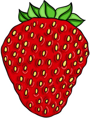 Ölçeklenebilir vektörel olgun kırmızı çilek temsil eden, illüstrasyon izole beyaz arka plan üzerinde.