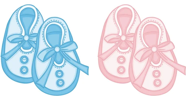 Blue Pink Baby Shoes — Stock Vector