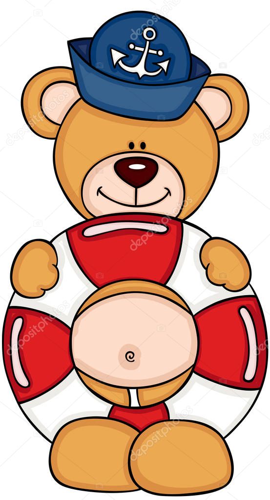 Sailor teddy bear with a float
