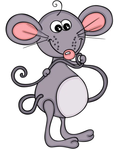 スケーラブルなかわいい小さなマウスのデザインは 白い背景で隔離の図の要素を表すベクトル — ストックベクタ