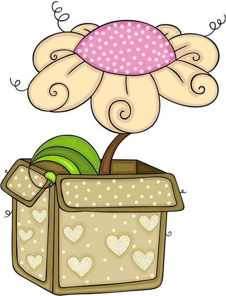 Big Flower Going Out Box Gif — Stock Vector