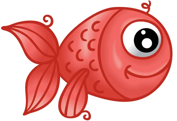 白い背景にかわいい赤魚 — ストックベクタ