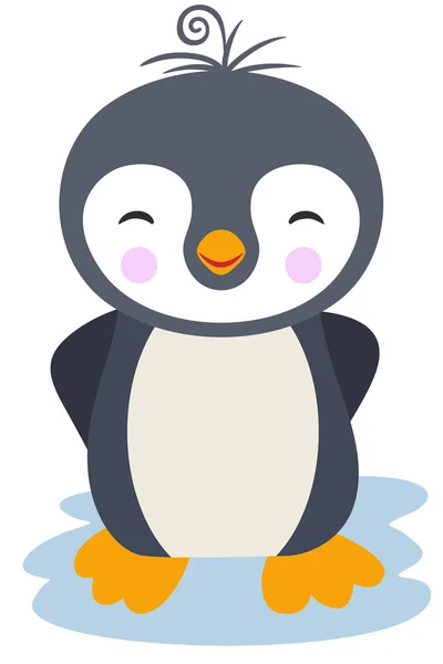 Cute Baby Penguin Isolated White — 图库矢量图片