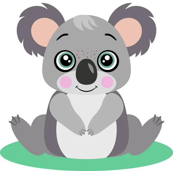 Cute Koala Isolated White — 图库矢量图片