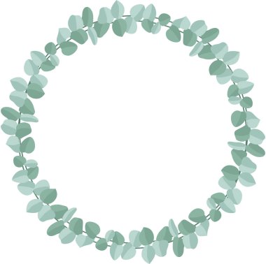 Round frame made of eucalyptus leaves