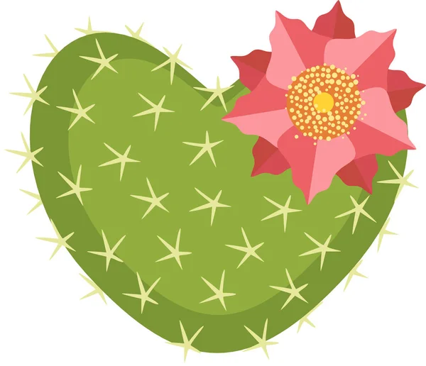 Květ Šťavnatého Kaktusového Srdce — Stockový vektor