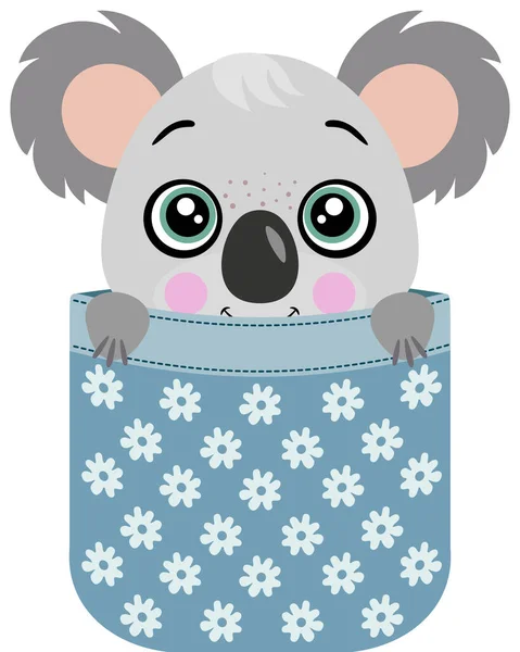 Niedlicher Koala Guckt Tasche — Stockvektor