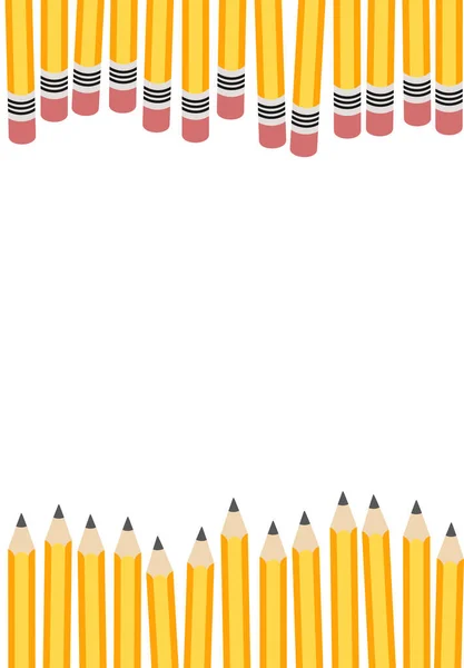 Cadre Rectangle Bordure Avec Crayons — Image vectorielle