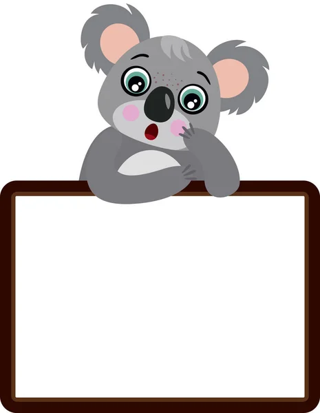Sorpresa Lindo Koala Con Marco Blanco — Archivo Imágenes Vectoriales