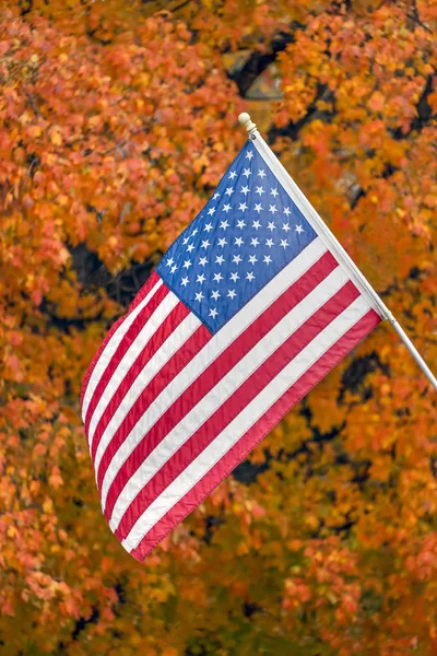 Old Glory and Glorious Autumn Color — Stock Photo, Image