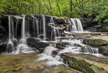Yukarı Jonathan Run Şelalesi - Ohiopyle Eyalet Parkı, Pensilvanya