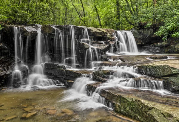 Yukarı Jonathan Run Şelalesi - Ohiopyle Eyalet Parkı, Pensilvanya — Stok fotoğraf