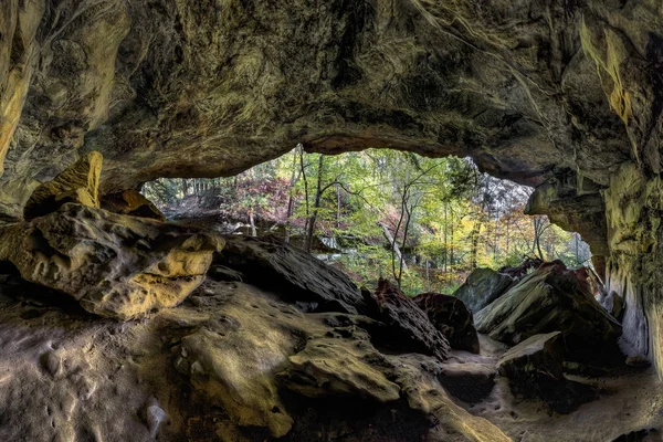 Woodland κοιλότητα σπηλιά Πανόραμα — Φωτογραφία Αρχείου